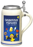 Wiesn 2012 - Offizieller Sammlerkrug der Stadt mit graviertem Zinndeckel